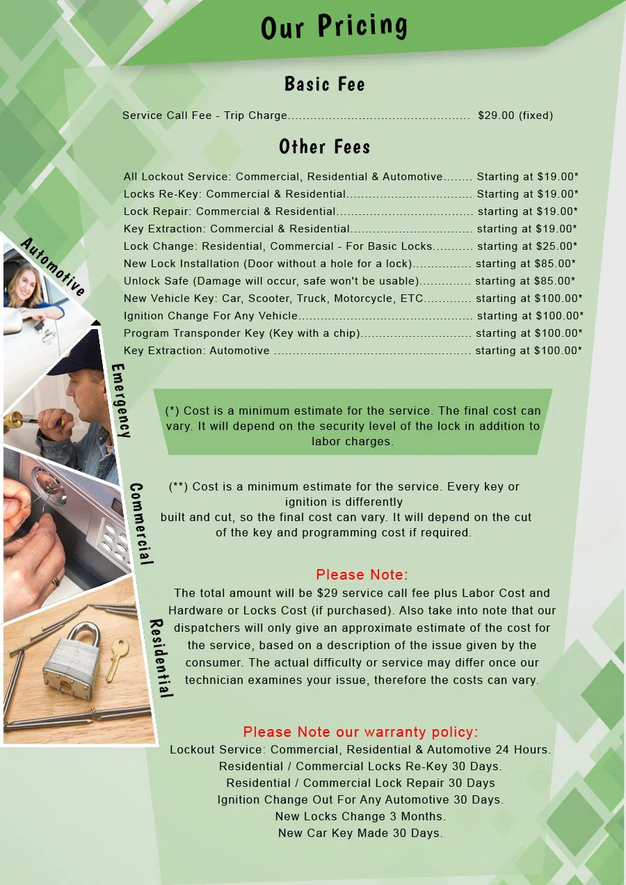 Central Lock Key Store Miami, FL 305-894-5978 - Pricelist-2